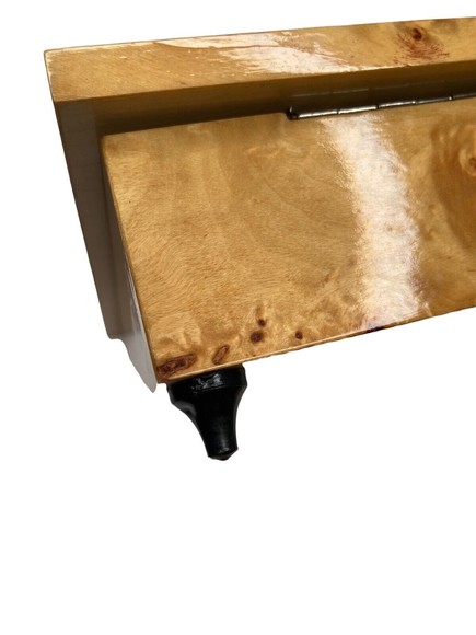Vintage Wood Inlay Music Box Table Or Jewelry Box with Storage Plays Beautifully - Picture 10 of 12